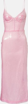 DAVID KOMA Sequined midi dress
