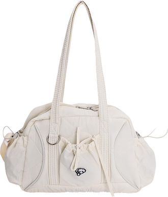 Generic Women Nylon Shoulder Bag Large Handbag Casual Tote Bags for Travel Dating(Beige) (Beige)