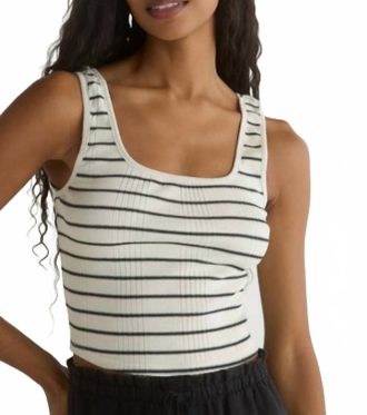 Bella Dahl Sleeveless Square Neck Top In Cannes Stripe
