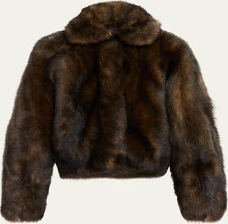 Brunello Cucinelli Lamb Shearling Zip Jacket With Monili Trim