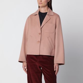 Max Mara Giacca crop rosa in lana