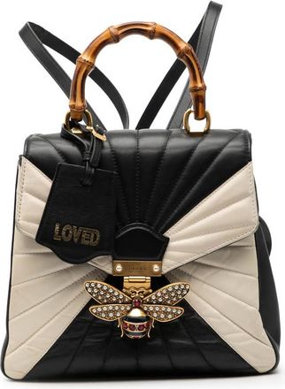 Gucci Pre-owned Gucci Bicolor Calfskin Bamboo Trapuntata Queen Margaret Backpack Ladies 476664 204991