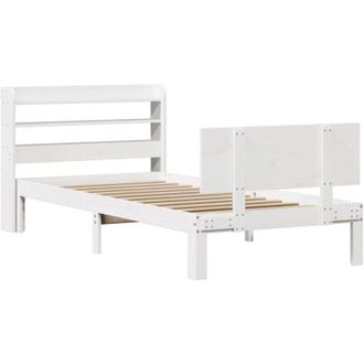 vidaXL Vidaxl - Estructura De Cama Con Cabecero Sin Colch&oacute;n Blanco 90x200 Cm