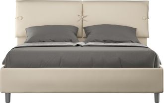 Itamoby Letto Matrimoniale Contenitore 160x190 Cuscini Imbottito Sleeper Color: Beige