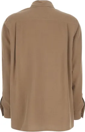Max Mara Womens Shirt Brown Silk Blouses