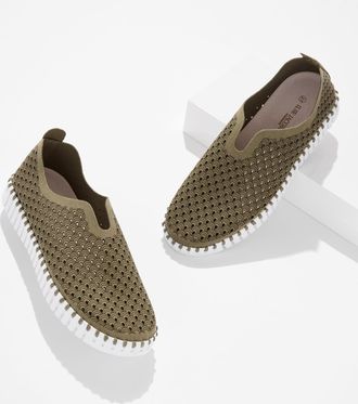 Ilse Jacobsen Tulip Slip-On Flats - Army - 10M Talbots