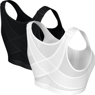 Generic Forme Science Bra Posture Correcting Womens Front Closure Posture Wireless Back Support Full Coverage Sports Bra of 2 Large Bras for Women (Navy, XXL)