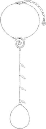 Ettika Aura Freshwater Pearl Hand Chain in Silver at Nordstrom