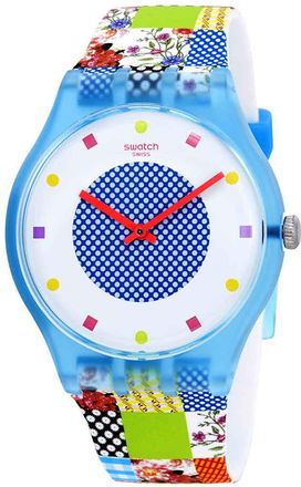 Swatch Quilted Time White Dial Ladies Watch SUOS108
