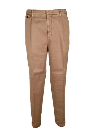 L.B.M. 1911 Brown Linen Cotton Trousers
