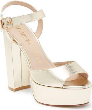 Stuart Weitzman Ryder Platform Sandal in Platino at Nordstrom Rack, Size 10.5