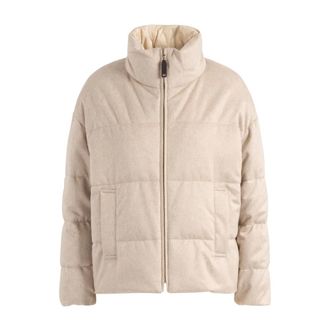 Max Mara Jassen, Dames, Beige, XS, Kasjmier, Divina Puffer Jas