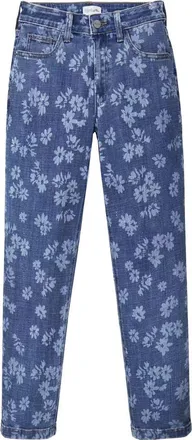 HINT OF BLU High Waist Slim Straight Leg Jeans in Floral Denim at Nordstrom, Size 27