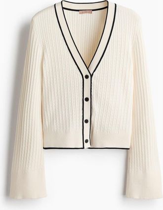 H&M Cable-knit Cardigan in Cream at Nordstrom, Size X-Small