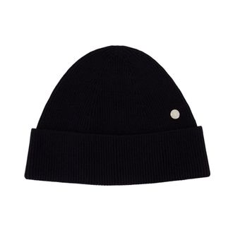 Acne Studios Accessoires, unisex, Zwart, ONE Size, Wol, Wool Beanie With Rivet