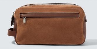 Brunello Cucinelli Bolso neceser de ante con piel