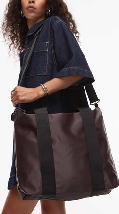 Rains Borsa shopping piccola impermeabile marrone scuro