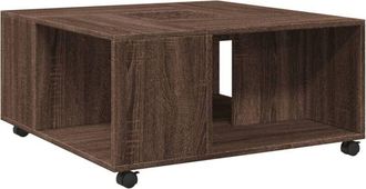 vidaXL Vidaxl - Mesa de centro madera de ingeniería marrón roble 80x80x40 cm