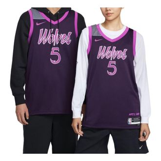 Nike NBA Anthony Edwards Minnesota Timberwolves City Edition Swingman Jersey Purple Dynasty HM6334-525