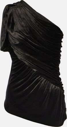 Rick Owens Lilies Amira one-shoulder velvet top