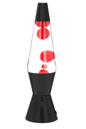 Novel Lavaleuchte, Rot, Schwarz, Metall, Glas, Uni, 55 mm, rund, 37.5 cm, RoHS, Bsci, CE, Wippschalter, Lampen & Leuchten, Innenbeleuchtung, Dekoleuchten