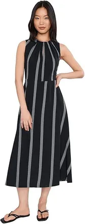 Calvin Klein Sleevleless Striped Keyhole Aline Womens Dress Black White : 12, Polyester/Spandex