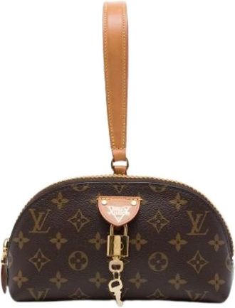 Louis Vuitton Pre-owned Monogram Canvas Clutch - Dames - Vintage Clutch - Bruin - ONE Size - Leer - Vintage