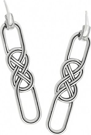 Brighton Womens Interlok Braid Post Drop Earrings In Silver