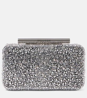 Alexander McQueen McQueen T-Bar crystal-embellished clutch