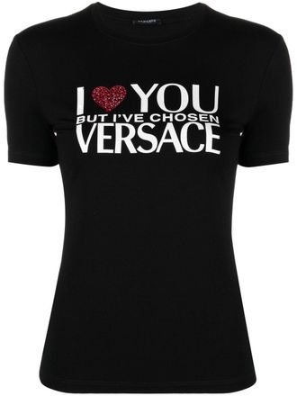 Tシャツ・カットソー VERSACE Women Tops 78HAFM07 CMN45G89 BLACK Versace T Shirt Black Womens Versace