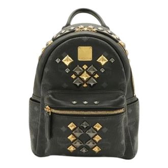 MCM Pre-owned Visetos Coated Canvas Rugzak - Dames - Vintage Rugzakken - Zwart - ONE Size - Leer - Vintage