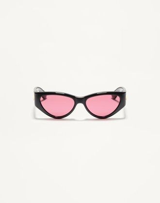 Valentino Occhiale Cat-Eye In Acetato Donna NERO/ROSSO 54