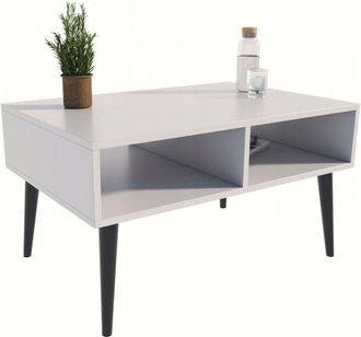 OEM Tavolino Da Caff&egrave; In Stile Scandinavo Con Gambe, Isla, Bianco E Nero