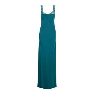 Forte_Forte Dames, Jurken, Blauw, Maat: L Viscose