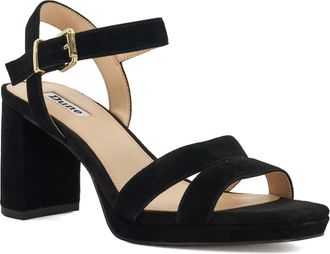 Dune London Ladies MANIFESTING Block Heel Sandals Size UK 5 Suede Smart Sandals Black