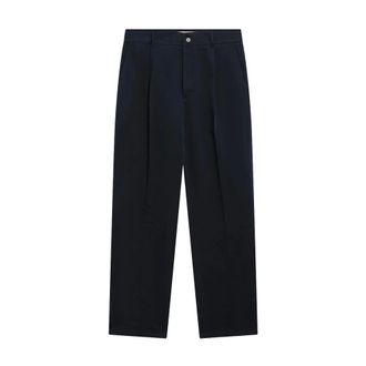 Valentino Garavani Cotton Gabardine Trousers with VLogo Embroidery - male - Valentino Garavani - Straight Trousers - Blue - XL - Trousers