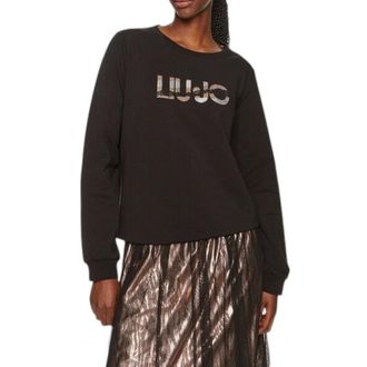 Liu Jo Long Sleeve Tops, female, Black, Size: L Felpa