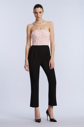 BCBGeneration 3D Floral Jumpsuit in Light Pink & Black Combo at Nordstrom, Size 6