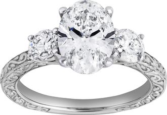 LuvMyJewelry Caldria 14K Gold 2.65 Ct Oval Lab Grown Diamond Engagement Ring