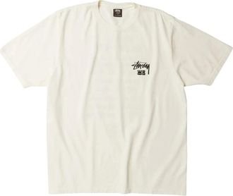 St&uuml;ssy Tops, Heren, Wit, M, Katoen, Relaxed Crew T-Shirt