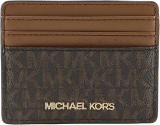 Michael Kors Jet Set Travel Large Logo and Leather Card Case - Dames - Portefeuilles - Veelkleurig - ONE Size - Leer - Accessoires
