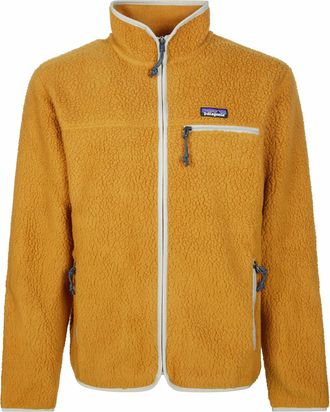 Patagonia Mustard Retro Pile Textured Zippered Fleece Jacket