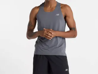 New Balance Race Day Tank In Graphite