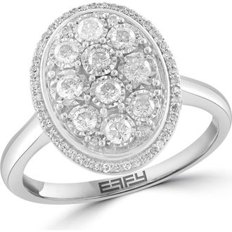 Effy Sterling Silver Diamond Halo Ring in White at Nordstrom Rack, Size 7