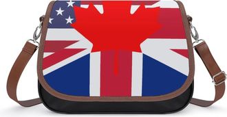 Generic UK US Canada Flag Small Womens Crossbody Bags Shoulder Handbag with Adjustable Strap for Travel