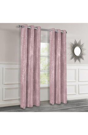 Dainty Home Artistic Set of 2 Metallic Textured Thermal Insulated Blackout Curtain Panels in Blush at Nordstrom Rack