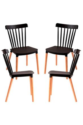 Regalos Miguel Packs Sillas Comedor - Pack 4 Sillas Leka - Negro