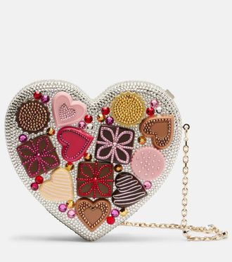 Judith Leiber Heart Small crystal-embellished clutch