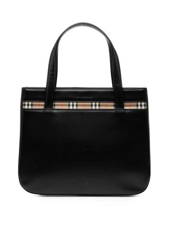 Burberry 2000-2017 House Check Trimmed Leather handbag - Black