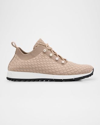Jimmy Choo London Veles Embellished Knit Trainers